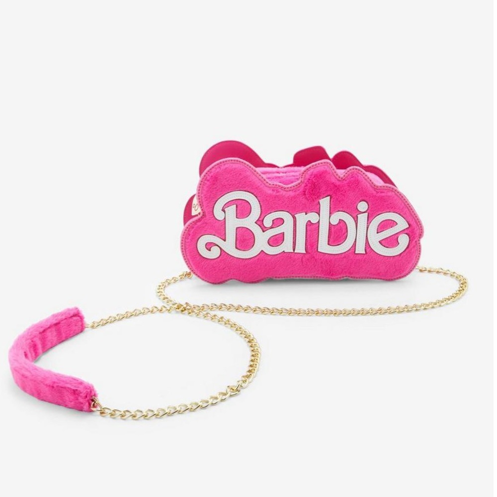 💕 Barbie Logo Fuzzy Mini Crossbody Bag